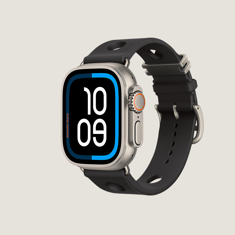 Apple Watch Hermès 黒スポーツバンド 45mm Apple Watch Series 9 Hermes Edition 45mm Black Stainless Steel